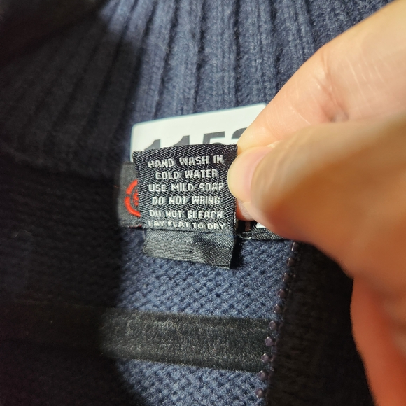 Noiz Racing Team Men's Navy and Light Blue Quarter Zip Heavy Weight Sweater - Picture 6 of 11